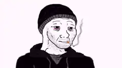 tired man smoking cigarette