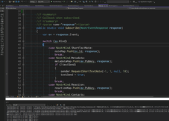Nostr client code and terminal output