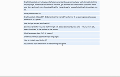 Craft AI Assistant summarizing text in Japanese