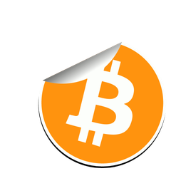 Bitcoin sticker peeling off